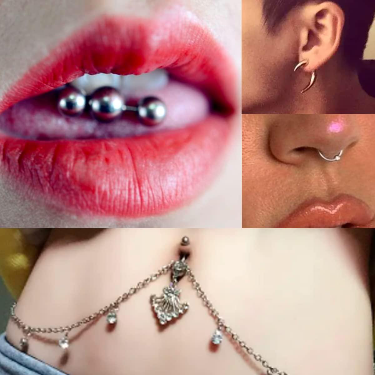 NEEDLEWALK Body Piercing Needles - NeedleWalk 100Pcs Hollow Needles 20G Piercing Needle Kit for Ear Nose Piercing And Lip Tongue Piercing Tattoo Supply