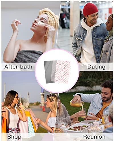 Carosoffe Carosoffe Valentine's Day Small Compact Mirror for Purse, Pink Ombre Love Hearts Red Diamond Grid Travel Makeup Mirror for Women Men, Rectangular Handheld Compact Pocket Mirror 2 PCS