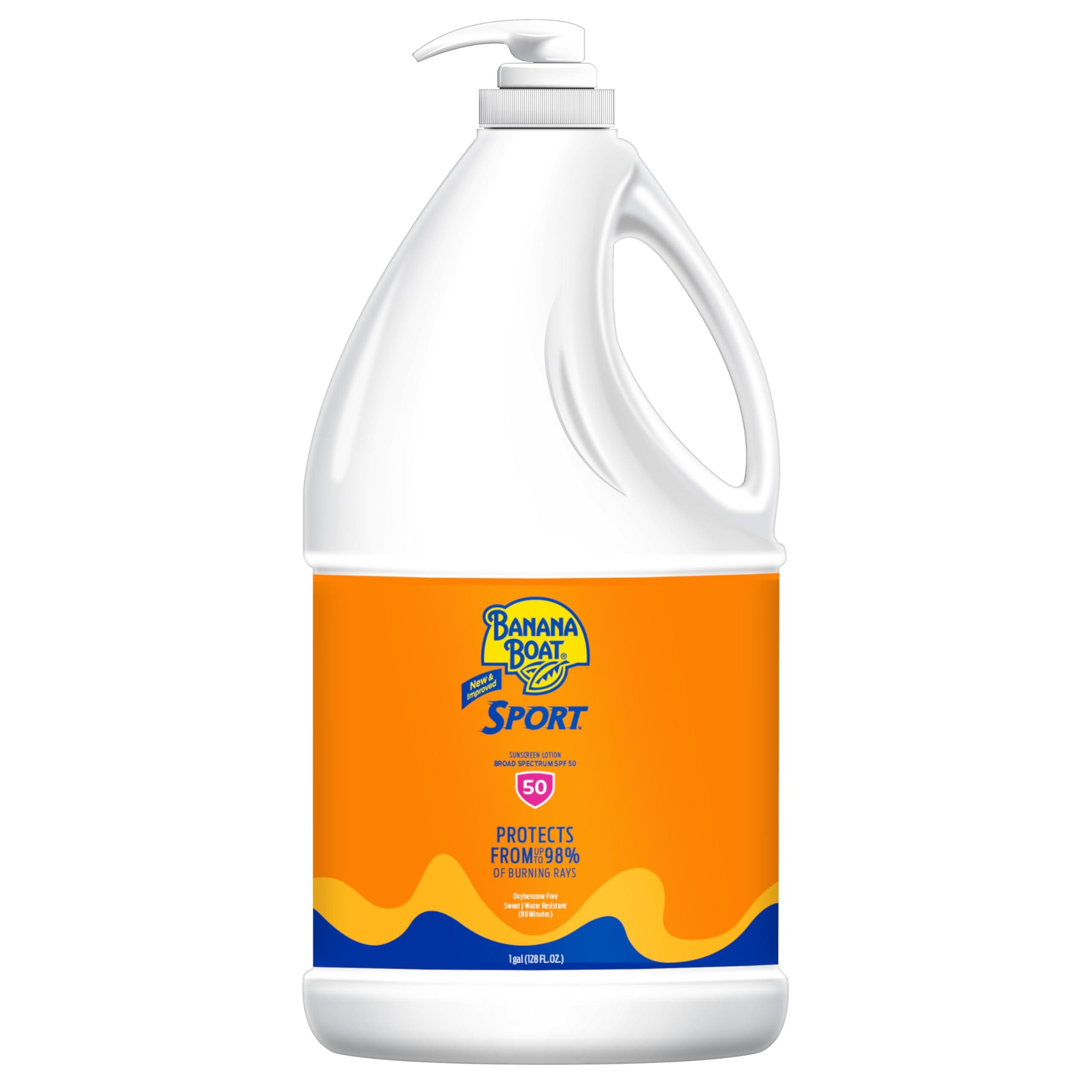 Banana Boat Banana Boat Sport Ultra SPF 50 Sunscreen Lotion, 128oz | Bulk Sunscreen, Banana Boat Sunscreen SPF 50 Lotion, Oxybenzone Free Sunscreen, Banana Boat Lotion Sunscreen Bulk, 128oz(Pack of 1)
