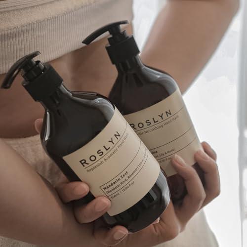 ROSLYN ROSLYN Aromatic Hand Wash, Scented Liquid Hand Soap, Pack of 1, 16.9 fl oz, Hinoki, 100% Vegan