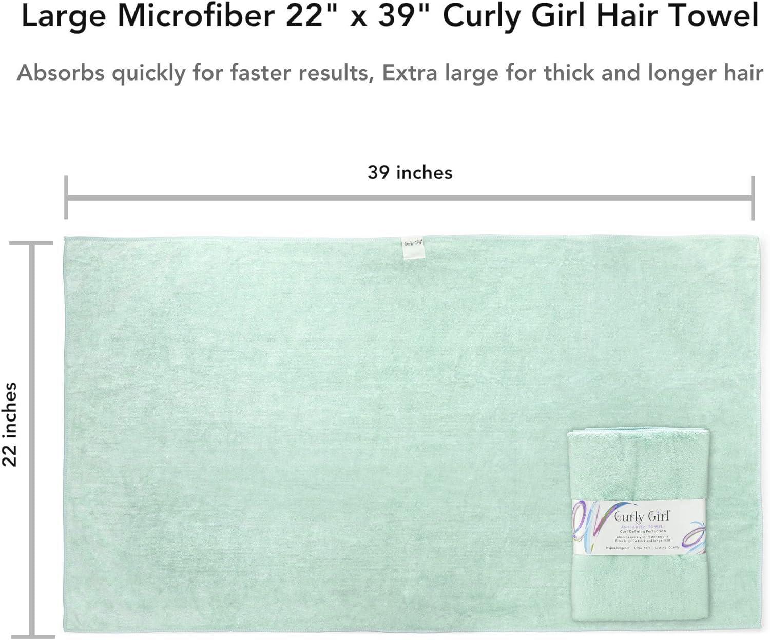 Curly Girl Curly Girl Microfiber Hair Towel - Anti-Frizz, Absorbent, Fast Drying - for Curly Hair - Microfiber Hair Towel for Curly Hair