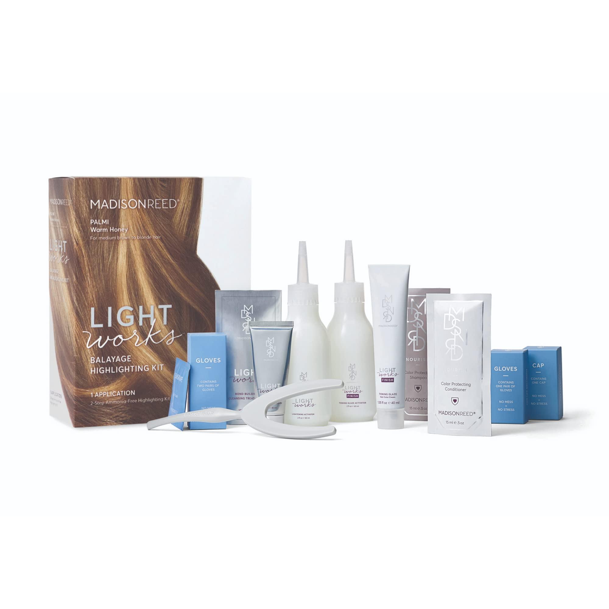 Madison Reed Madison Reed Light Works Balayage Highlighting Kit, Creates Natural-Looking Warm Honey Highlights (Palmi - Blonde), Amonia Free, Cruelty Free, 2 Step Process That Lightens & Tones Hair