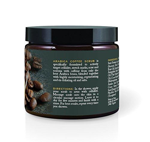 24K Organic 24K Organic Arabica Coffee Scrub, Contains Vitamin E. & Shea Butter, Therapy for Varicose Veins, Cellulite, Stretch Marks, Eczema and Acne, Deep Skin Exfoliator, 8 oz.