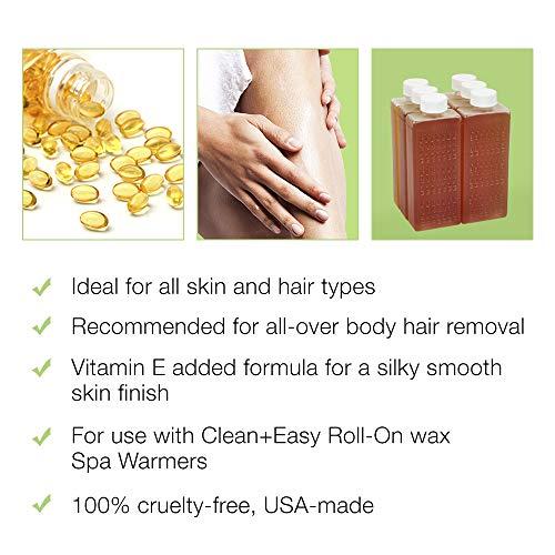 Clean + Easy Clean & Easy Vit E Roll-On Wax 6-pack Large Vitamin E, Net Wt. 16.8 oz