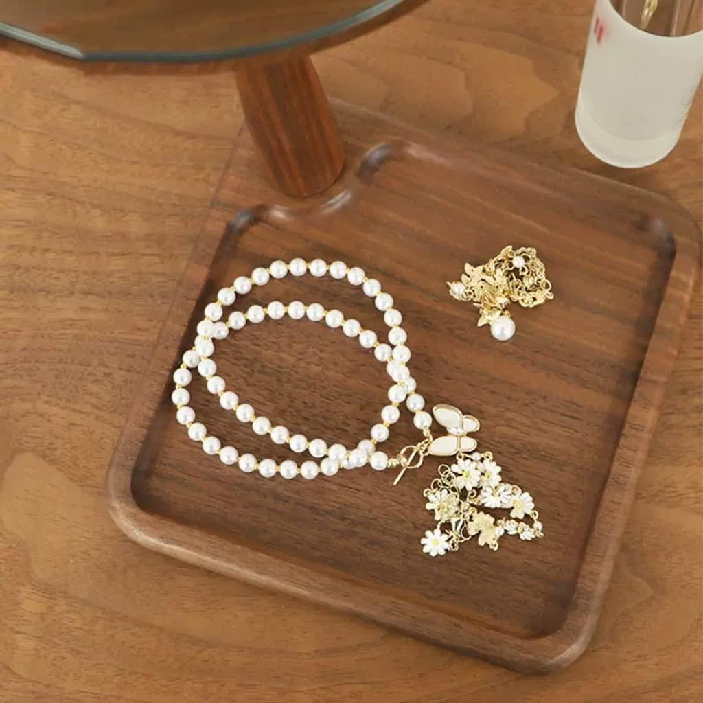 DIPSTICK DIPSTICK Vanity Mirror Desktop Makeup Mirror with Tray Solid Wood Simple Creative Bedroom Round Rotating Dressing Mirror Mirror Makeup