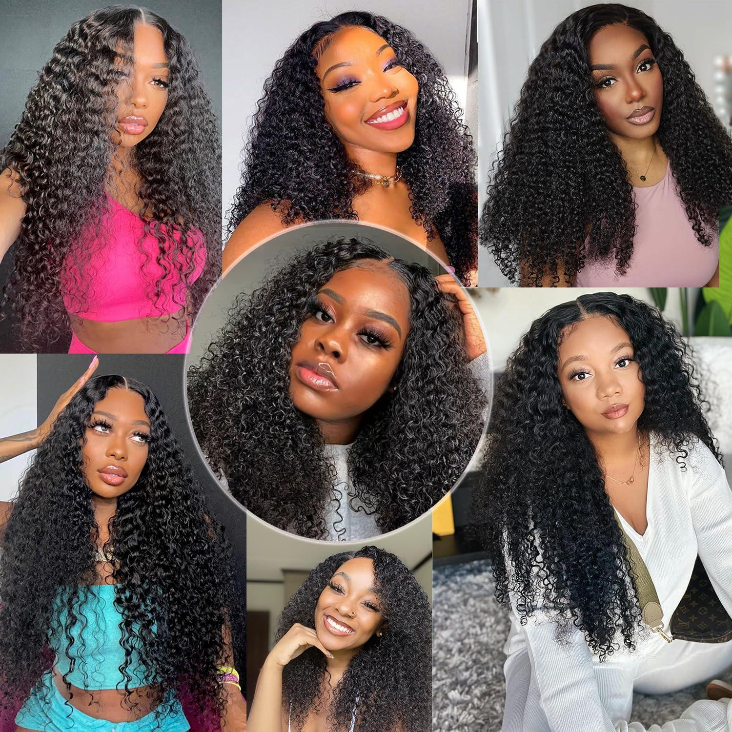 Yavida Yavida U Part Human Hair Wig No Leave Out Curly U Part Wig Human Hair 180% Density U Part Curly Human Hair Wig for Women Full Head U Part Curly Wig No Sew In No Glue Curly Human Hair Half Wig 24 Inch