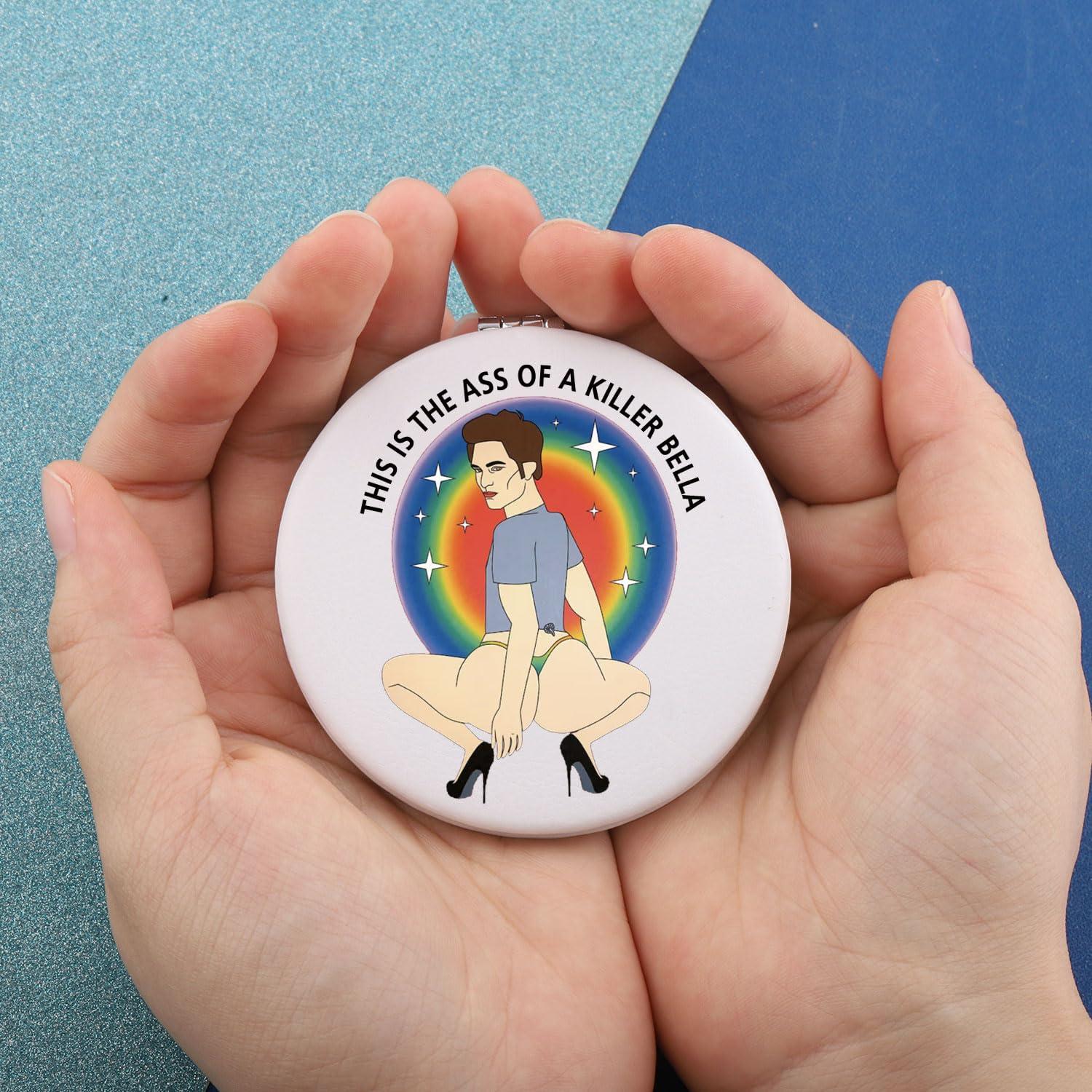 MAOFAED MAOFAED Funny This Is The Ass of A Killer Bella Meme Makeup Mirror Vampire Movie Inspired Gift Pocket Mirror (ass of killer)