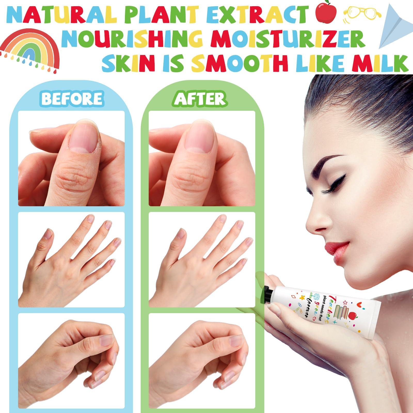 Dimsile Dimsile 24 Set Teacher Appreciation Gifts Lip Balm Hand Cream Thank You Gifts with Cards Organza Bags Travel Size Moisturizing Hand Lotion for Dry Crack Hand Teachers\' Day