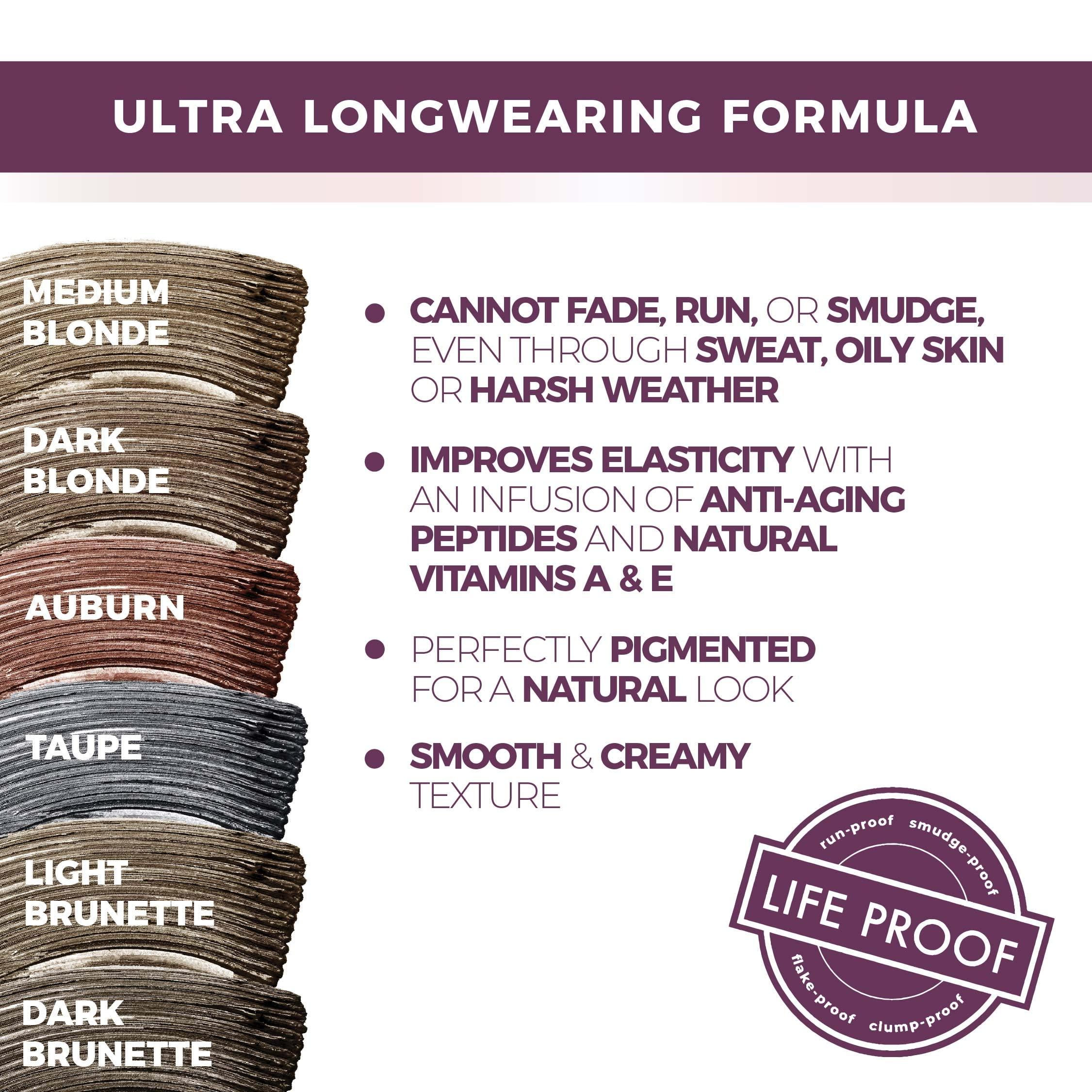 blinc Blinc Eyebrow Mousse, Extreme Hold Tinted Eyebrow Gel with Peptides and Vitamins A & E, Natural Finish, Long-Wearing, Waterproof, Vegan, Gluten-Free & Cruelty-Free, 4.7mL/ 0.16 Fl. Oz, Auburn