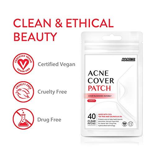 AVARELLE AVARELLE Acne Pimple Patch (40 Count) Absorbing Hydrocolloid Spot Treatment with Tea Tree Oil, Calendula Oil and Cica, Certified Vegan, Cruelty Free (VARIETY / 40 COUNT)