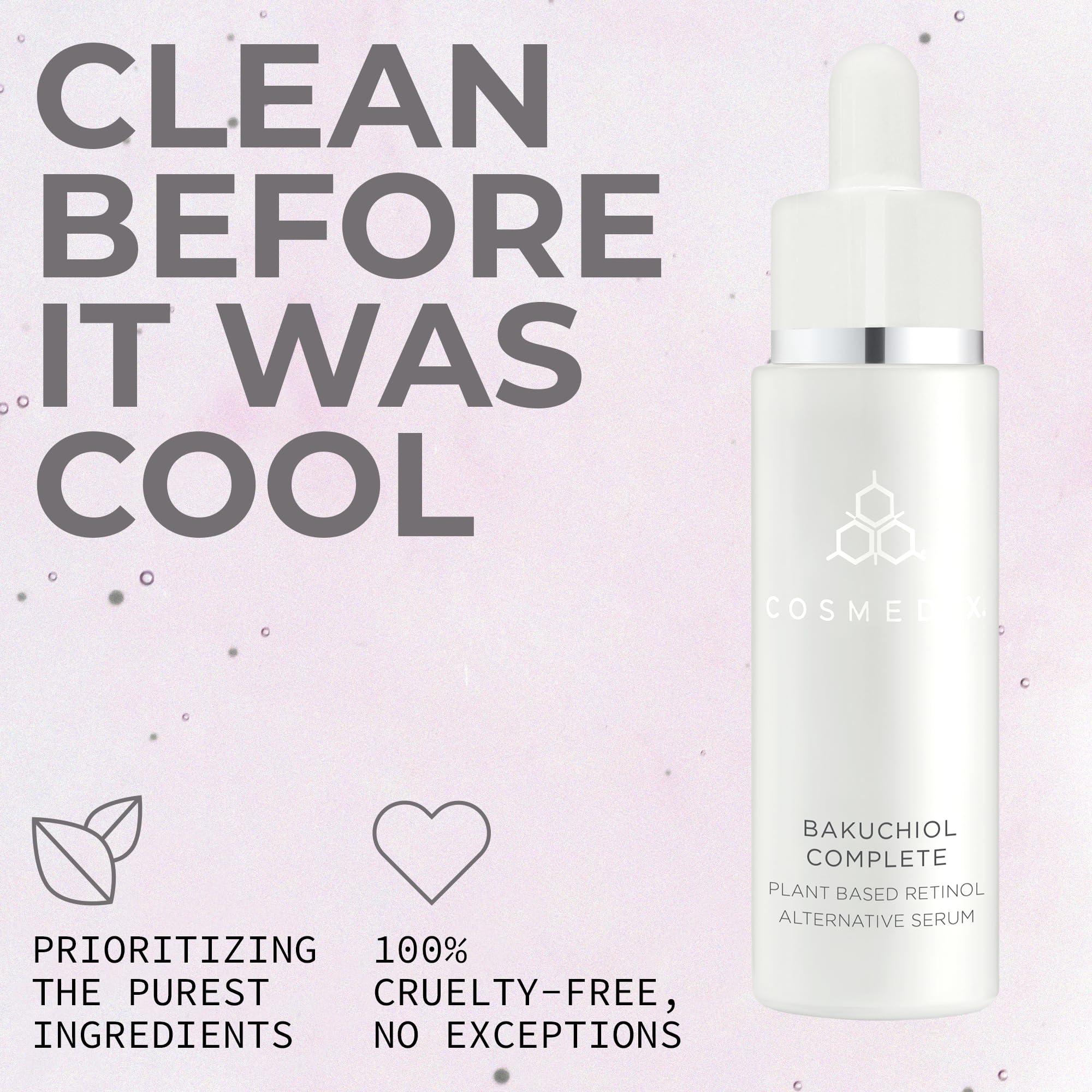 COSMEDIX COSMEDIX Bakuchiol Complete Plant-Based Retinol Alternative Serum, Improves Appearance of Fine Lines and Wrinkles, Lightweight and Conditioning, Botanical Retinol Alternative, Cruelty Free