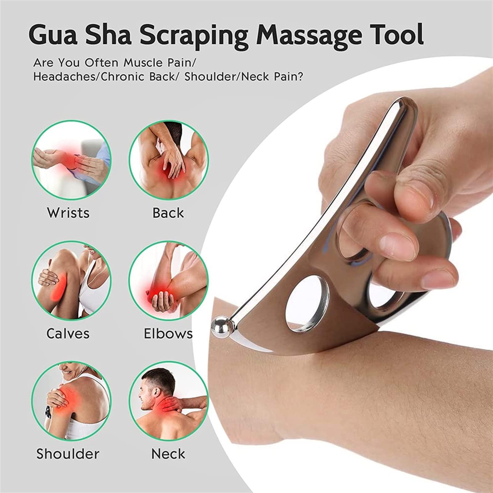 BAWHO Stainless Steel Body Scraper Gua Sha Skin Scraping Board Face Neck Back Beauty Massage Plate Relieve Pain Care Tools 1Pcs