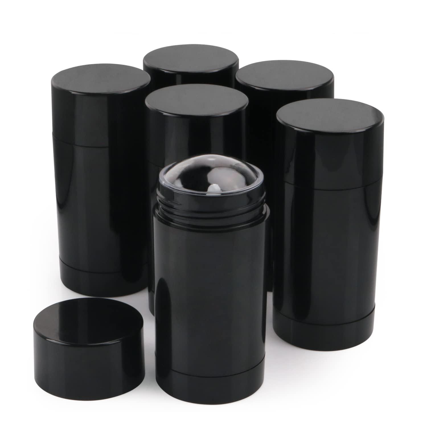 Minsily Minsily 10 Pack 75ml Round Empty Deodorant Containers 2.5oz Twist Up Filling Stick Plastic Deodorant Container Empty Lip Balm Tubes Refillable Deodorant Bottle for DIY Lipstick Crayon Chapstick(Black)