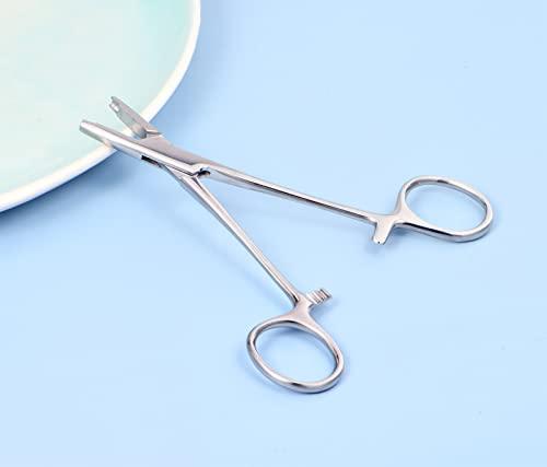 DJCIW DJCIW 5mm Jaw Piercing Ball Removal Tool,Stainless Steel Dermal Anchor Forceps for Dermal Tops Unscrew or Screw Ball Pliers for Nose Septum Earrings Lip Ring