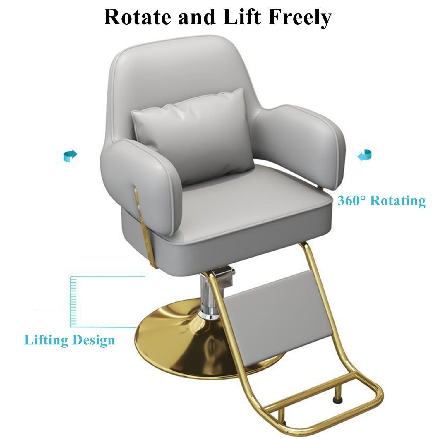 YHGTDJEDPO YHGTDJEDPO Barber Chair Reclining Salon Chair for Hair Stylist, Height Adjustable Hair Salon Chair with 360 Degrees Rolling Swivel,Multi-Function Shampoo Tattoo Chair,03