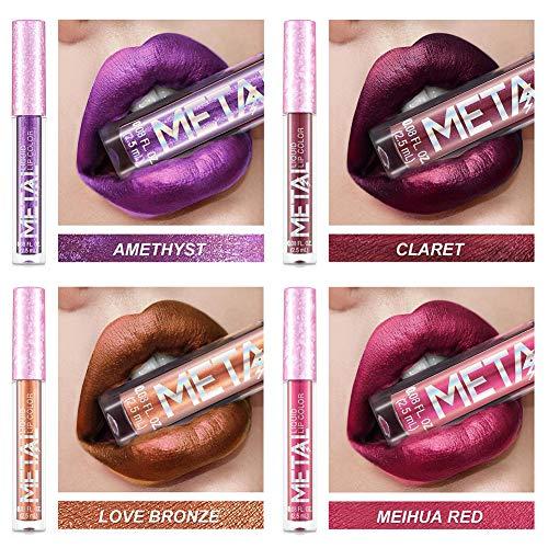 Coosa Beauty Glitter Shimmer Liquid Lipstick Set 12 Colors Shinning and Long Lasting Waterproof Colourful Lip Gloss Set (12 PCS )