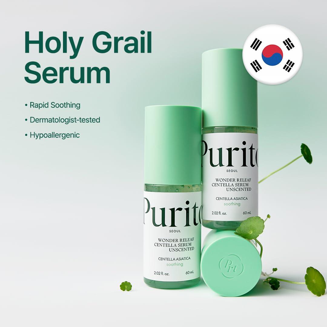 PURITO PURITO Centella Unscented Serum, Korean Centella, for All Skin Types, Ampoule, Soothing, Calming, Facial Serum for face, Vegan & Cruelty-Free, Korean Skin Care, 60ml 2fl.oz
