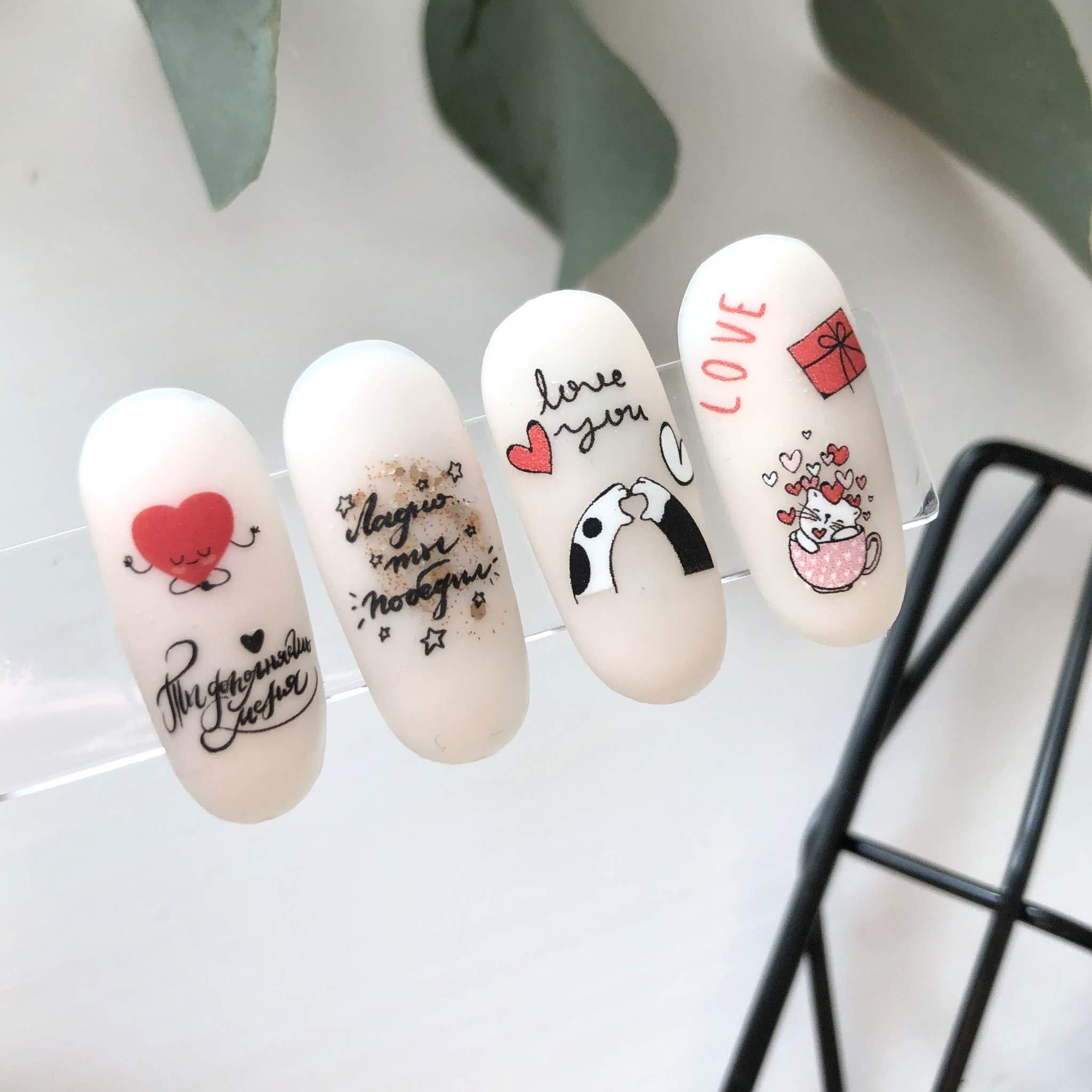 IBDI NAILS IBDI Valentines Day Nail Decals / Sliders for Manicure or Pedicure, Decal for Nails, Slider for Manicures and Pedicures, Nail Art