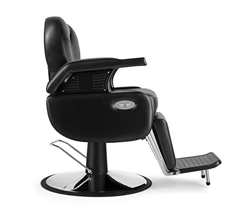 Beautymega Beautymega Black Electric All Purpose Hydraulic Recline Barber Chair Styling Chair Extra Strong Salon Chair