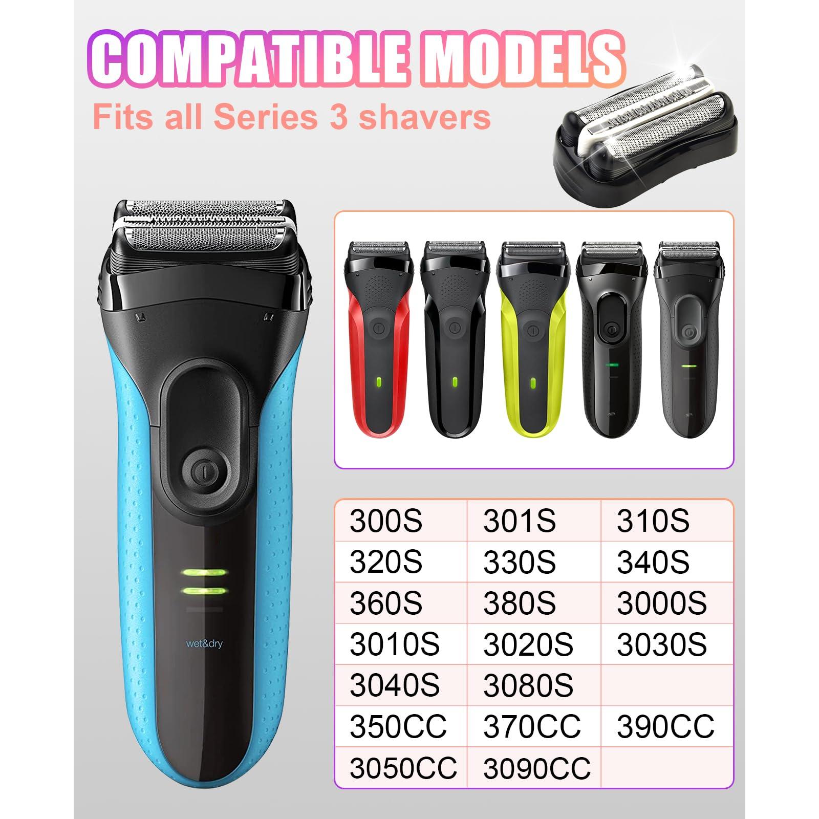 YAZIYIR 2 Pack Series 332B Replacement Shaver Head Compatible with Braun S3 3040s 3000s 3050cc 3010s 3070cc 3080s 3090s 310s 3020s 330s 370cc-4 380s-4