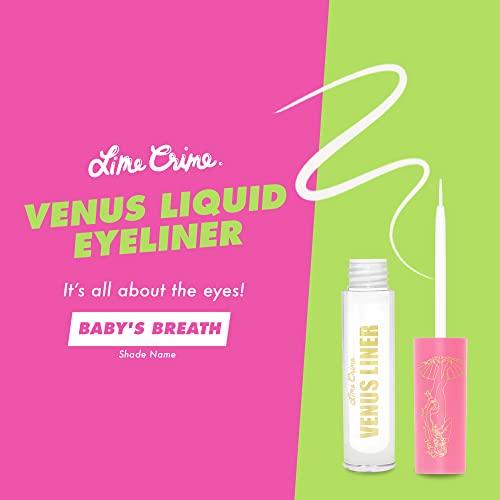 Lime Crime Lime Crime Venus Pigmented Liquid Eyeliner with Precision Brush, Babys Breath (True White) - Ultra Matte Water-Based Formula is Long-Lasting, Smudge-Proof & Quickly Dries - Vegan & Cruelty-Free