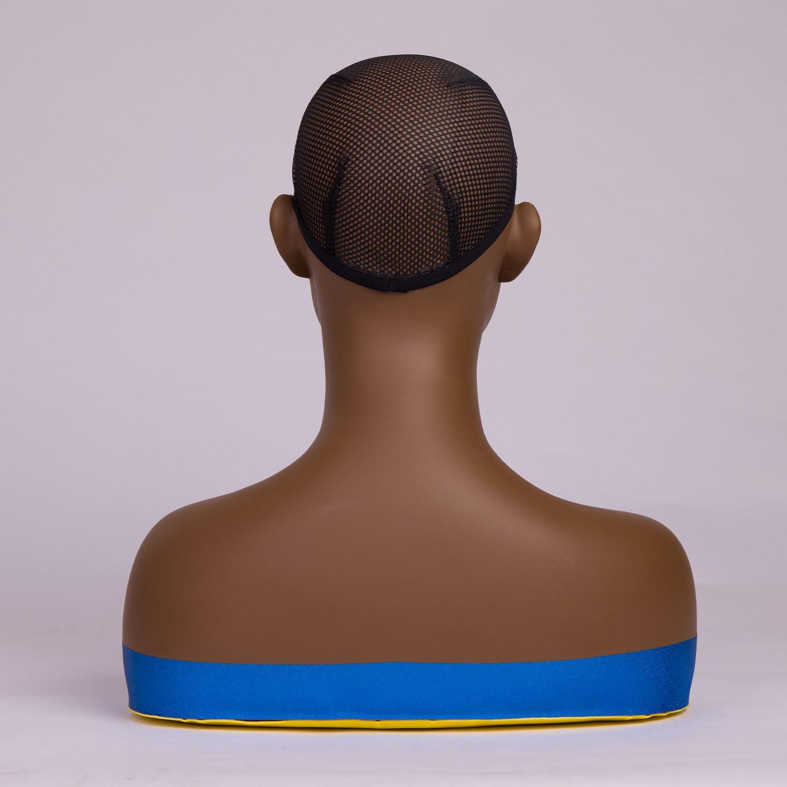 Hitleed Hitleed Mannequins Realistic Female Mannequin Head with Shoulders Dark Brown Display Manikin Head Bust for Wigs