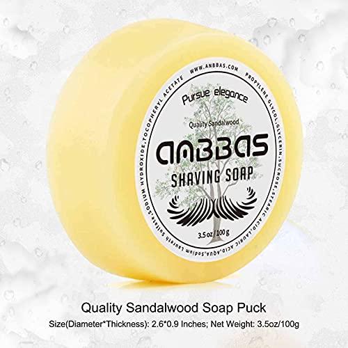 Anbbas Anbbas Shaving Brush Synthetic Badger and 100g Shaving Soap with Bowl Stainless Steel,Black Acrylic Shaving Stand Holer for Man Wet Shave Kit