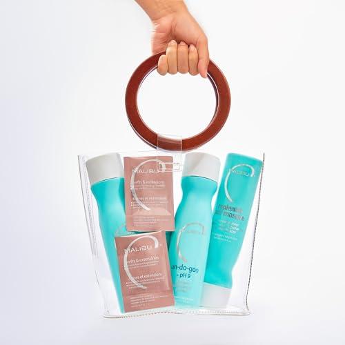 Malibu C Malibu C Wefts & Extensions Wellness Hair Remedy (1 Packet) - Removes Build Up + Prevents Hair Breakage - Prepares Natural Hair for Hair Extension Application