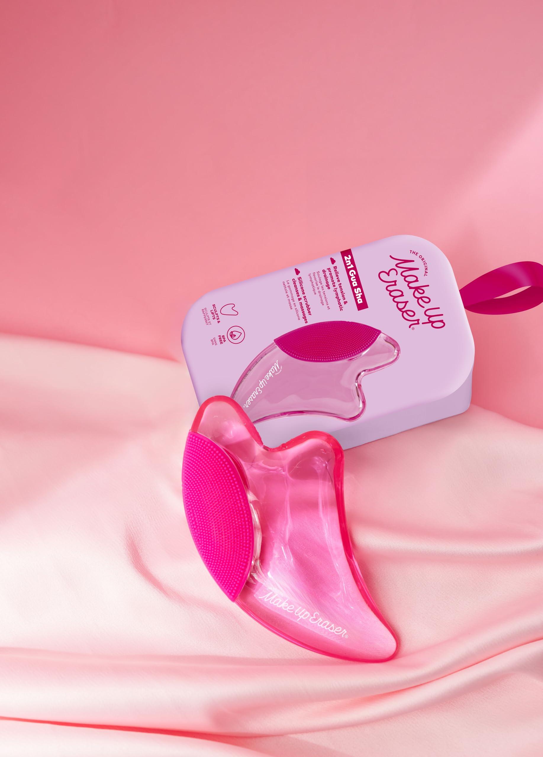 MakeUp Eraser Puff Eraser, 2-in-1 Gua Sha Tool by The Original MakeUp Eraser Gua Sha Massage and Silicone Facial Scrubber for Radiant, Youthful Skin