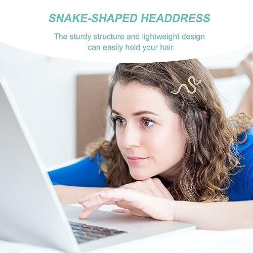 FRCOLOR FRCOLOR Snake Hair Clips 4pcs Snake Hairpin Wedding Hair Clips Metal Gold Snake Jewelry Geometric Hair Clips Snake Hair Barrettes Snake Pattern Hair Snap Clips Alloy Hair Trinket Banana Gift