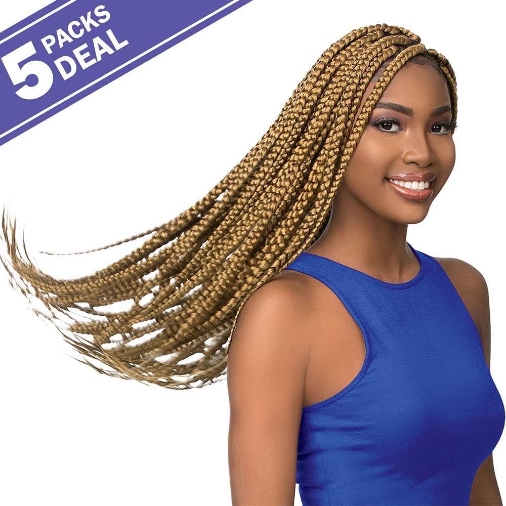 XPRESSION Xpression Sensationnel Synthetic Hair Braids 3X Ruwa Pre-Stretched Braid 24\" (5 Packs, RED)