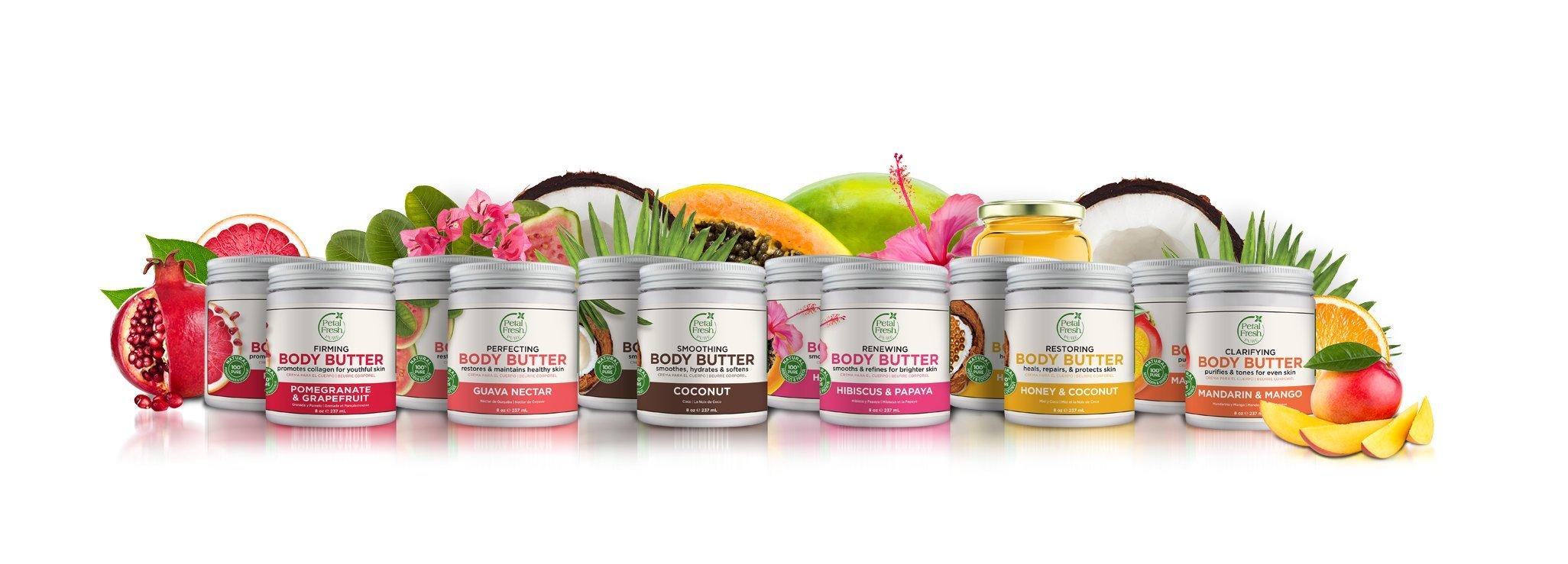 Petal Fresh Petal Fresh Restoring Body Butter with Honey & Coconut Oil and Renewing Hibiscus & Papaya Body Butter Bundle, 8oz Each