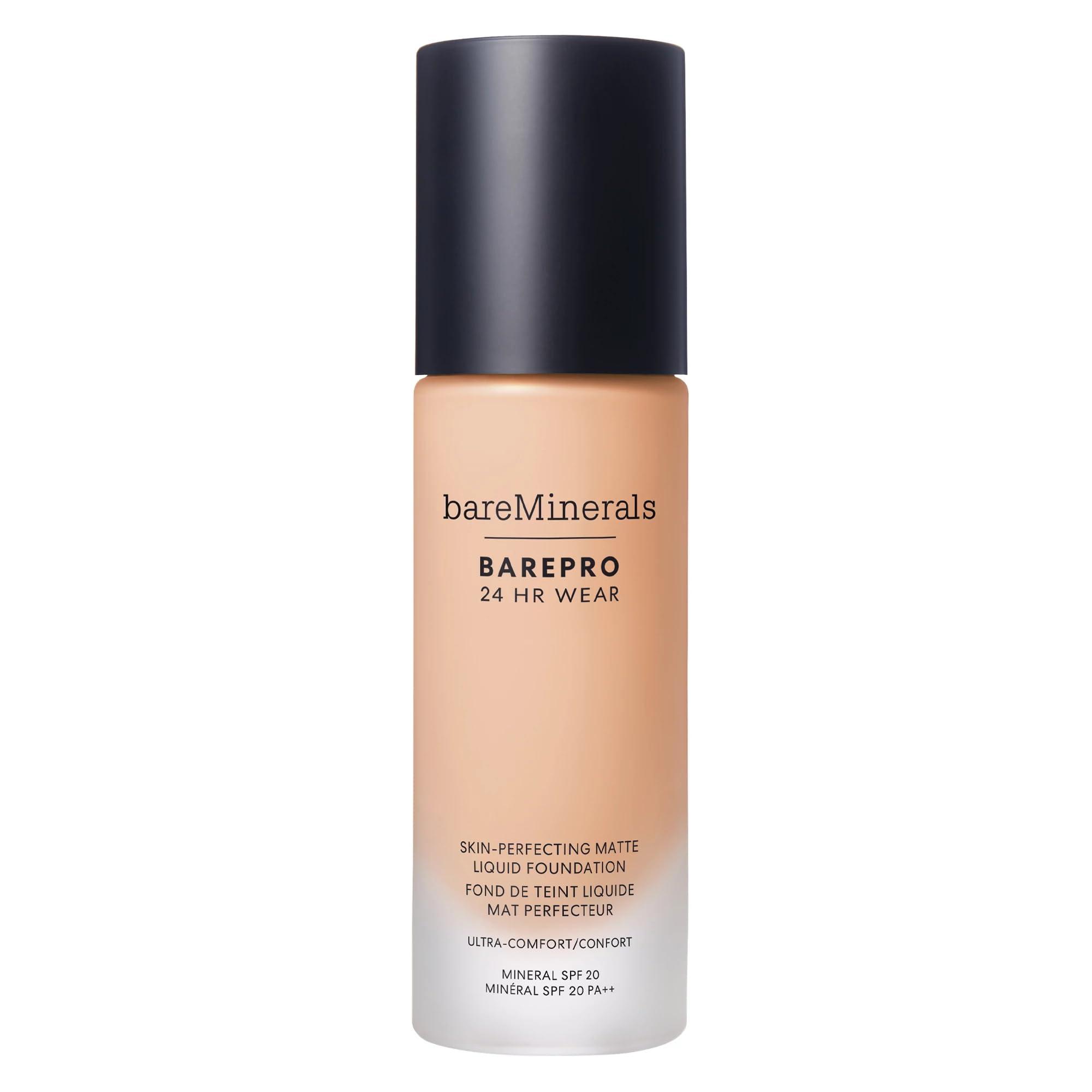 bareMinerals bareminerals Barepro 24HR Wear Matte Liquid Foundation Mineral SPF 20, Full Coverage Foundation Makeup for Mature Skin, Oil-Free, Vegan