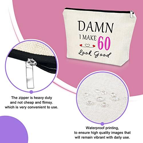 Sazuwu Sazuwu 60th Gifts Idea 60th Birthday Gift for Women Makeup Bag 60 Year Old Birthday Gifts for Grandmother Wife Aunt Cosmetic Bag Happy 60th Birthday Gifts Retirement Mother's Day Gift Christmas Gift