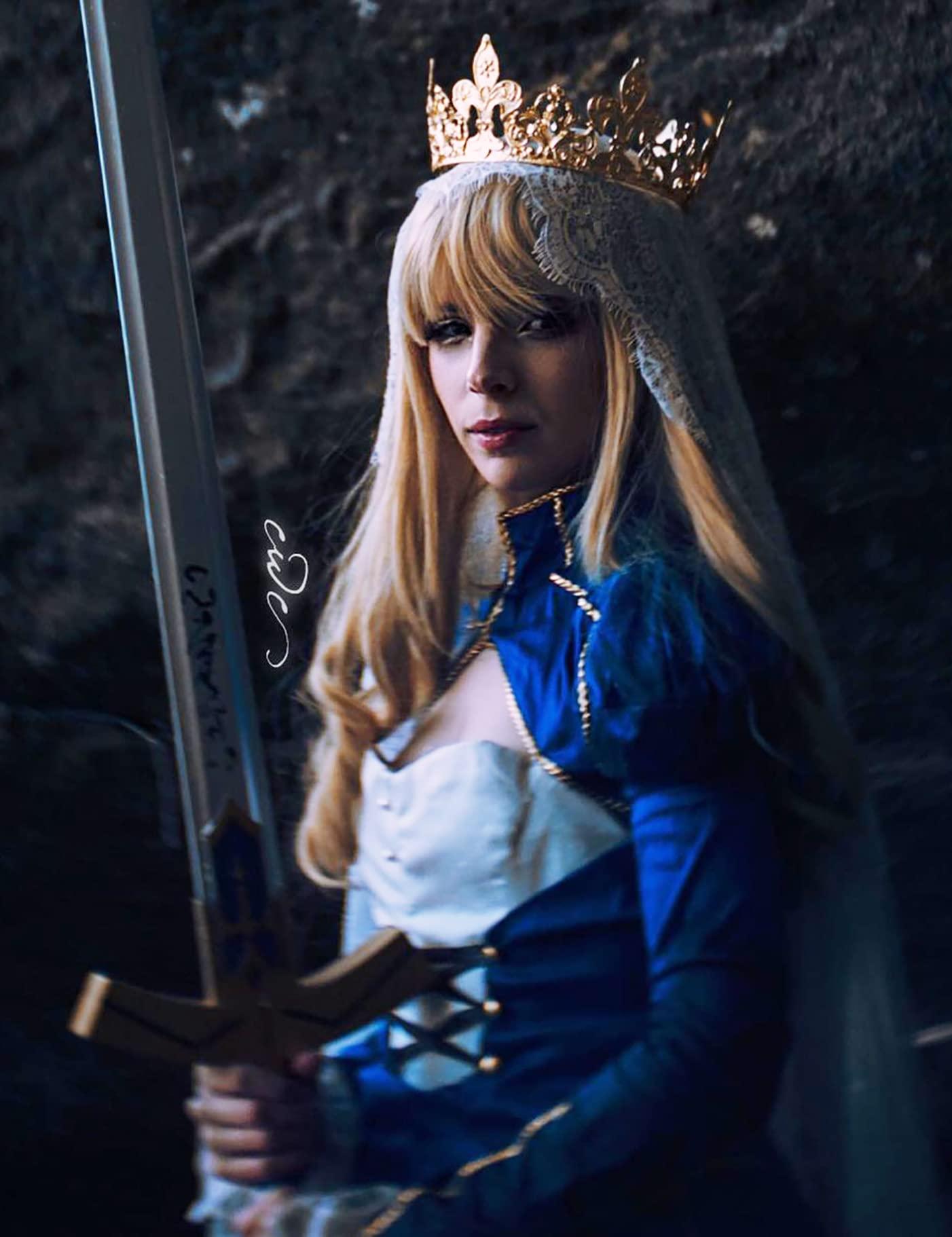 SWEETV SWEETV Royal Gold Queen Crown for Women, Wedding Pageant Crown, Costume Party Accessories for Birthday, Halloween, Babyshower, Genevieve,for Adult