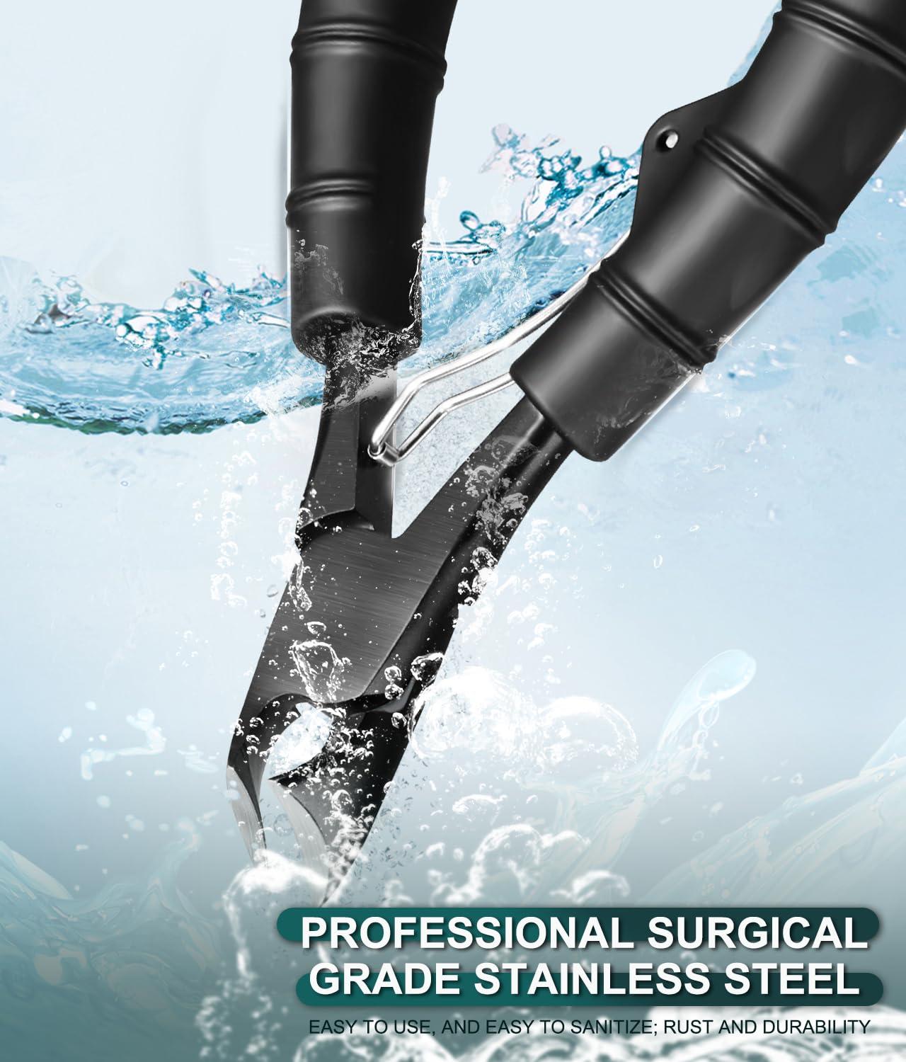 YDDMAX Thick Toenail Clippers Thick Nails Wide Jaw Podiatrist Ingrown Toenail Tool Kit for Men & Seniors, Professional Sharp Heavy Duty Nail Cutter Set Bamboo Shape Handle Toenails Trimmer Toe Nail Clippers