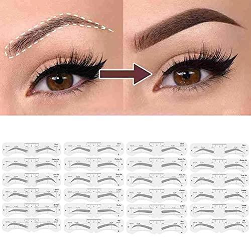 Osuner Eyebrow Stencils,Reusable Eye Brow Drawing Mold, DIY Eyebrow Shaping Grooming Template Card Women Beauty Set