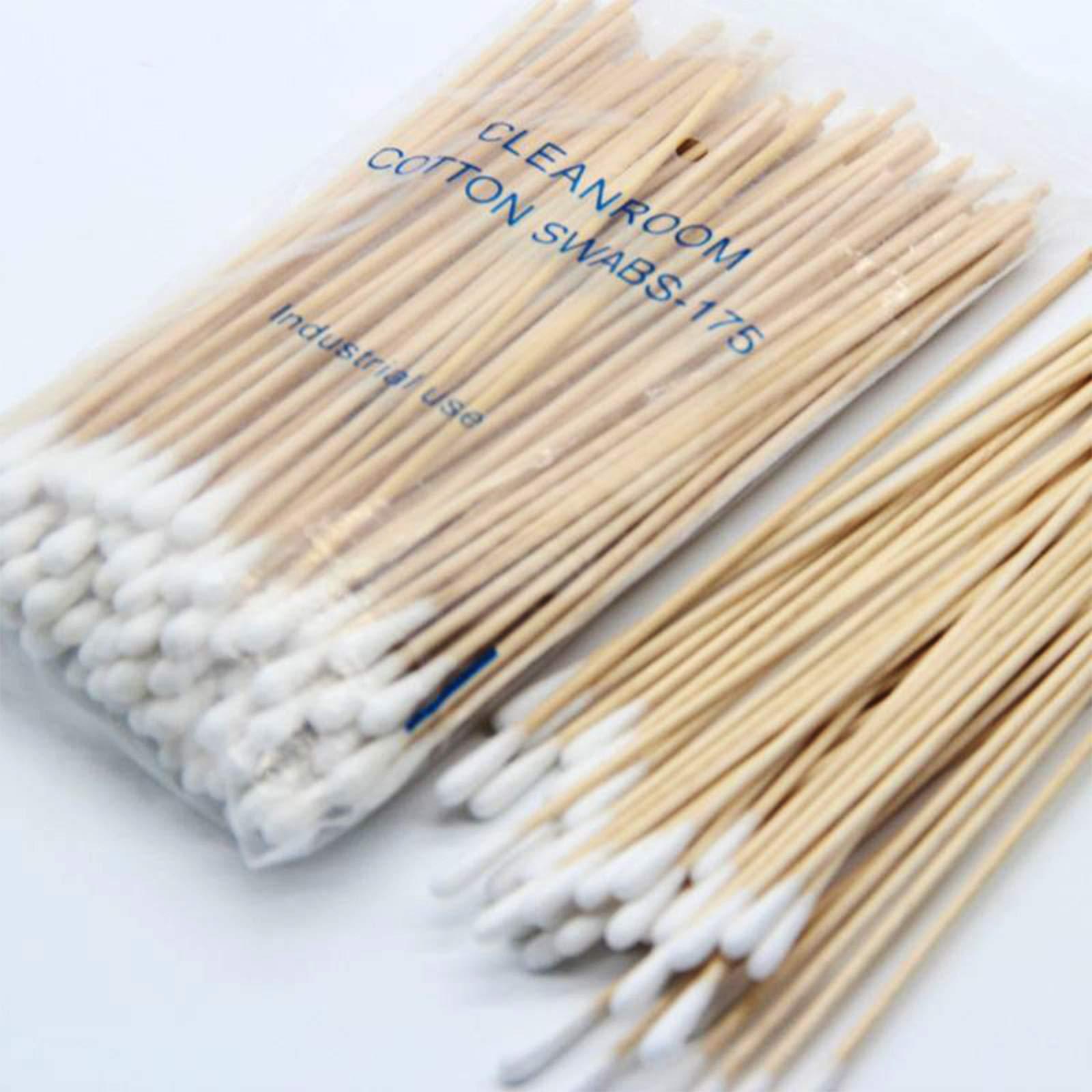 Hxyxbnhno 100/200Pcs 6 Inch Long Wooden Handle Cotton Swabs Single-Head Sterile Sticks Applicator For Wound Makeup