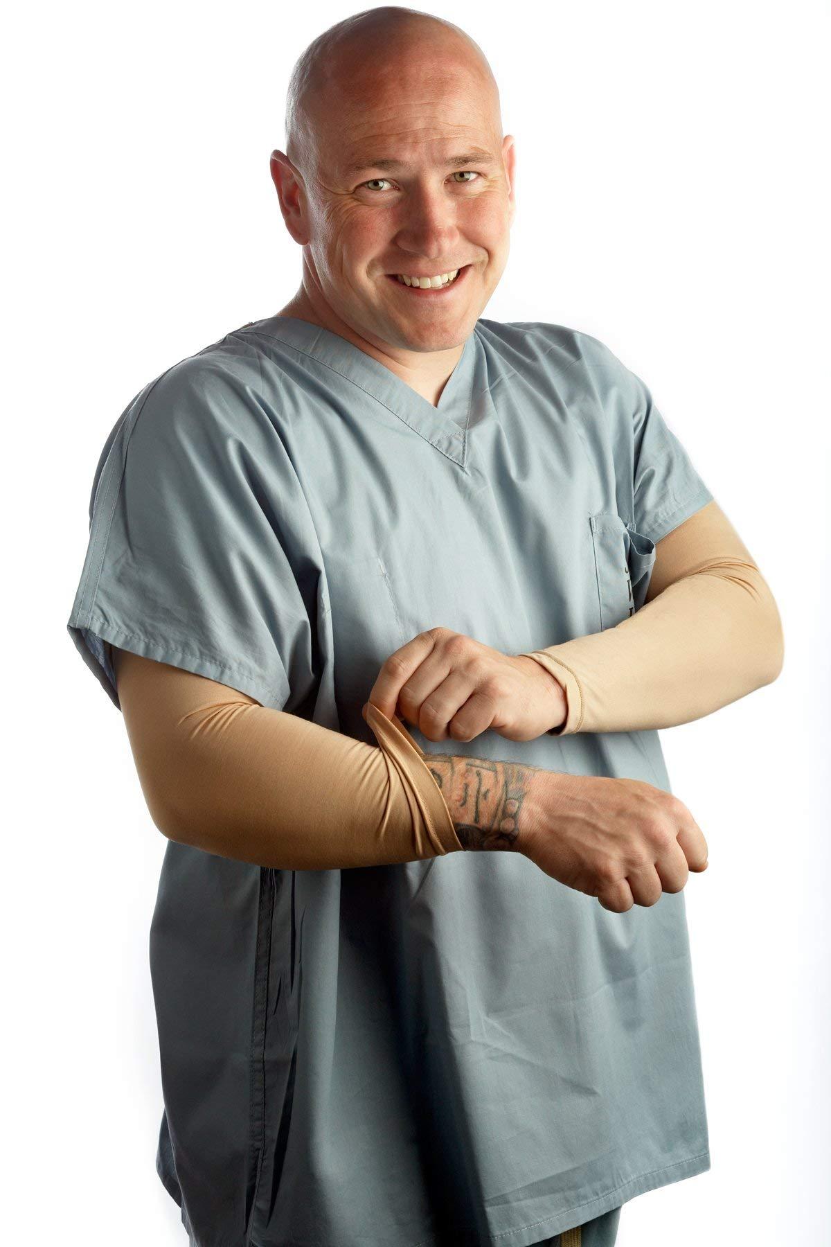 Tatjacket Tatjacket Tattoo Cover Up Concealer Sleeve, Full Arm coverage, UPF 50 Protection, Slip Free- (Unisex) (2-Pack) - MEDIUM TAN