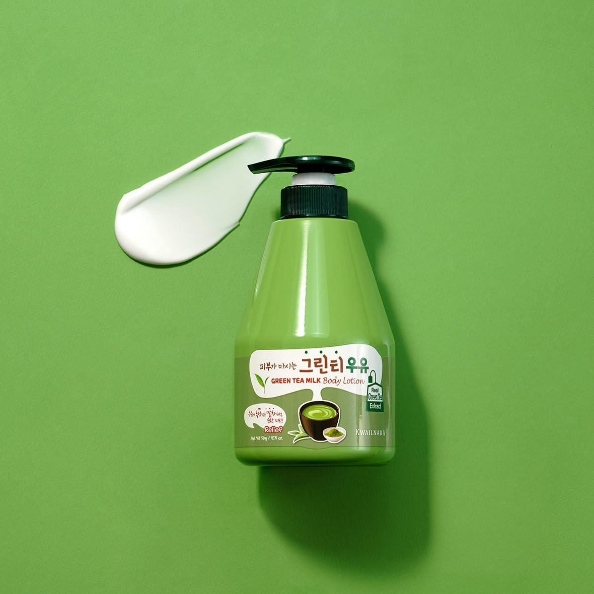 WELCOS WELCOS KWAILNARA Green Tea Milk Body Lotion  Korean Lotion for Skin Refreshment & Radiance 560 g / 19.75 Fl. oz