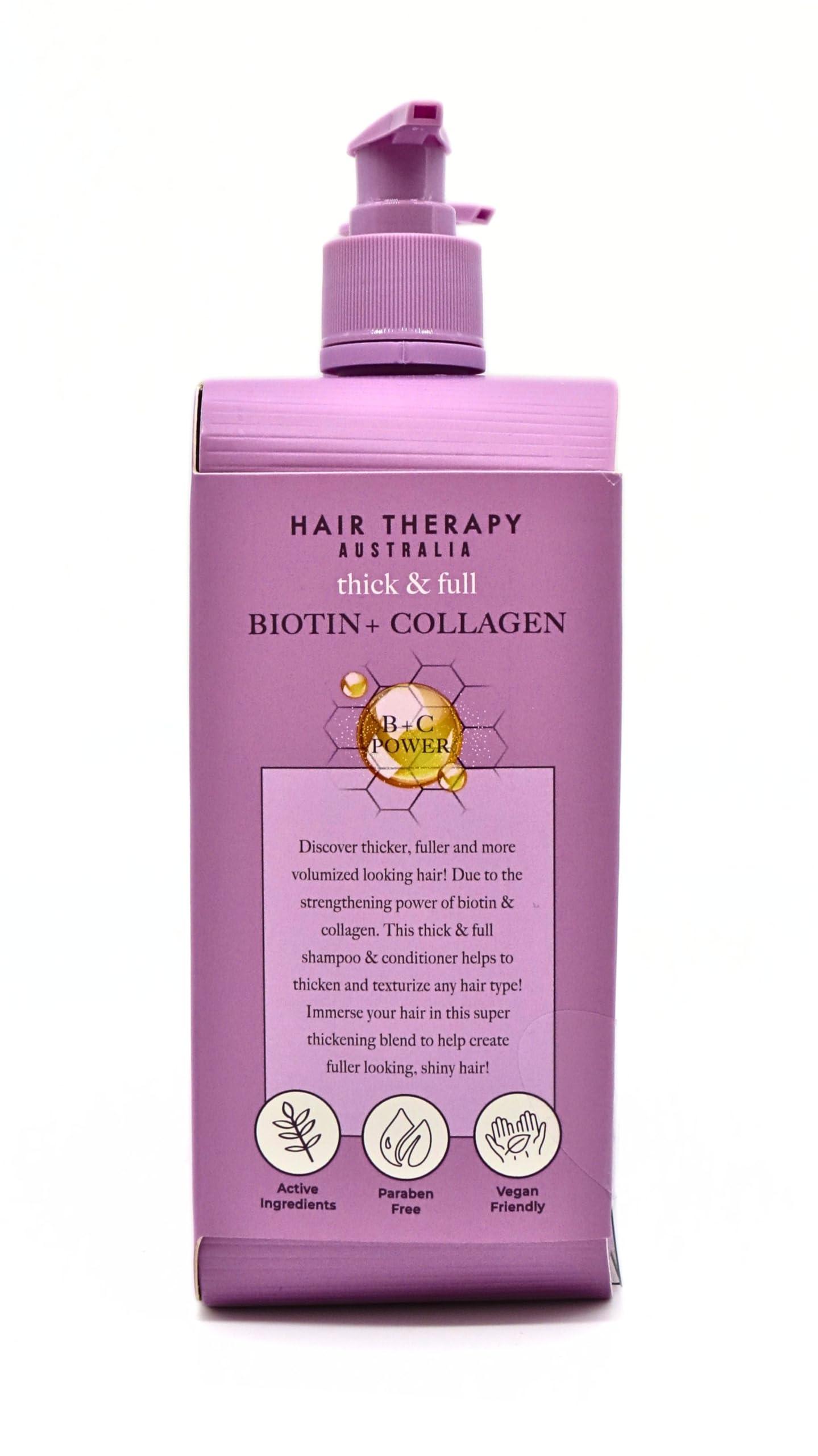 Hair Therapy Australia Hair Therapy Australia Thick & Full Shampoo & Conditioner Set | Biotin + Collagen | Deep Nourishing, Strenghtening, Softening, Purple