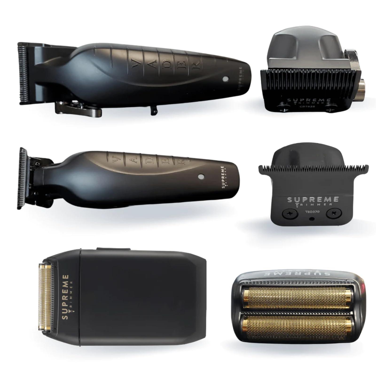 Supreme Trimmer Supreme Trimmer Vader Clipper, Vader Trimmer & Crunch Foil Shaver | Professional Beard Trimmer, Men's Clippers | 3 in 1 Set, Black