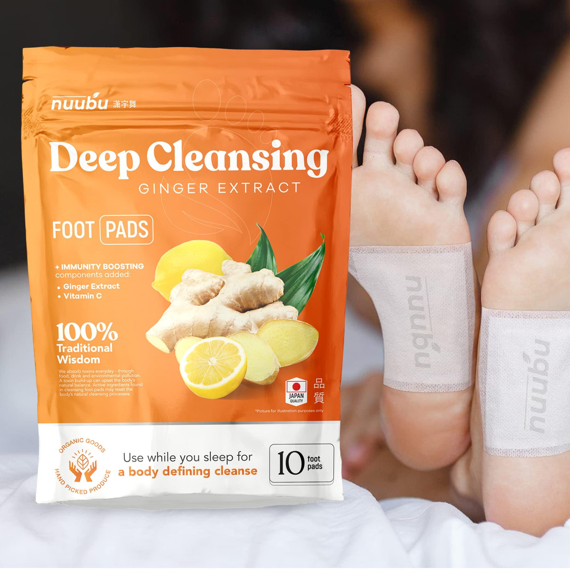 Nuubu Nuubu | Ginger Deep Cleansing Foot Pads for Better Sleep & Foot Care | Premium Japanese Organic Foot Pads with Ginger Powder (10 Pc)