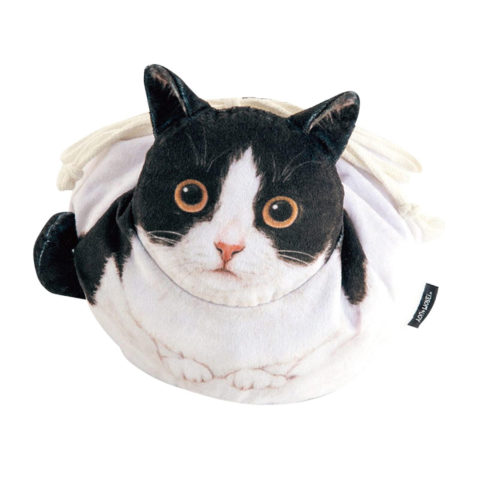 Refer to description Cat Makeup Bag for Women - Drawstring Cat Shaped Cosmetic Pouch and Toiletry Bag,Funny Kitten Design, Soft and Portable Makeup Travel Bag Organizer for Bathroom, Vacation, Business