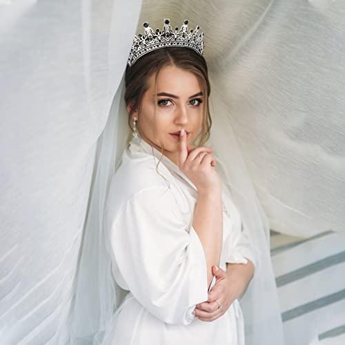 COCIDE COCIDE Black Tiaras for Women Crowns for Women Tiaras and Crowns for Women Queen Crown Princess Tiara for Girls Rhinestones Party Bridesmaids Wedding Halloween Costume Cosplay Gift
