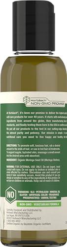 Horbach Horbach Organic Moringa Oil | 4 fl oz | for Face, Hair, and Skin | Cold Pressed | 100% Therapeutic Grade | Paraben and Sulfate Free, Non-GMO