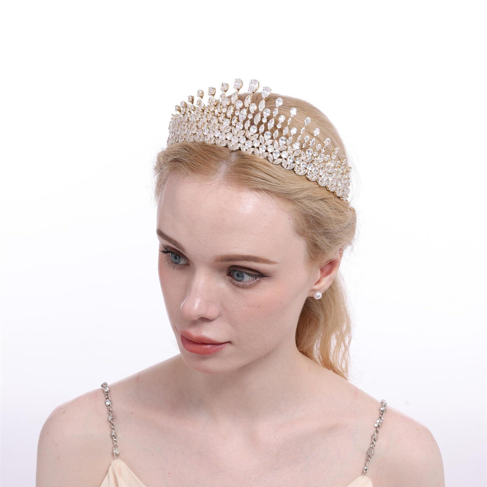 CarXs CarXs Bridal Hair Accessories Pageant Crown Wedding Tiara Zircon Crown