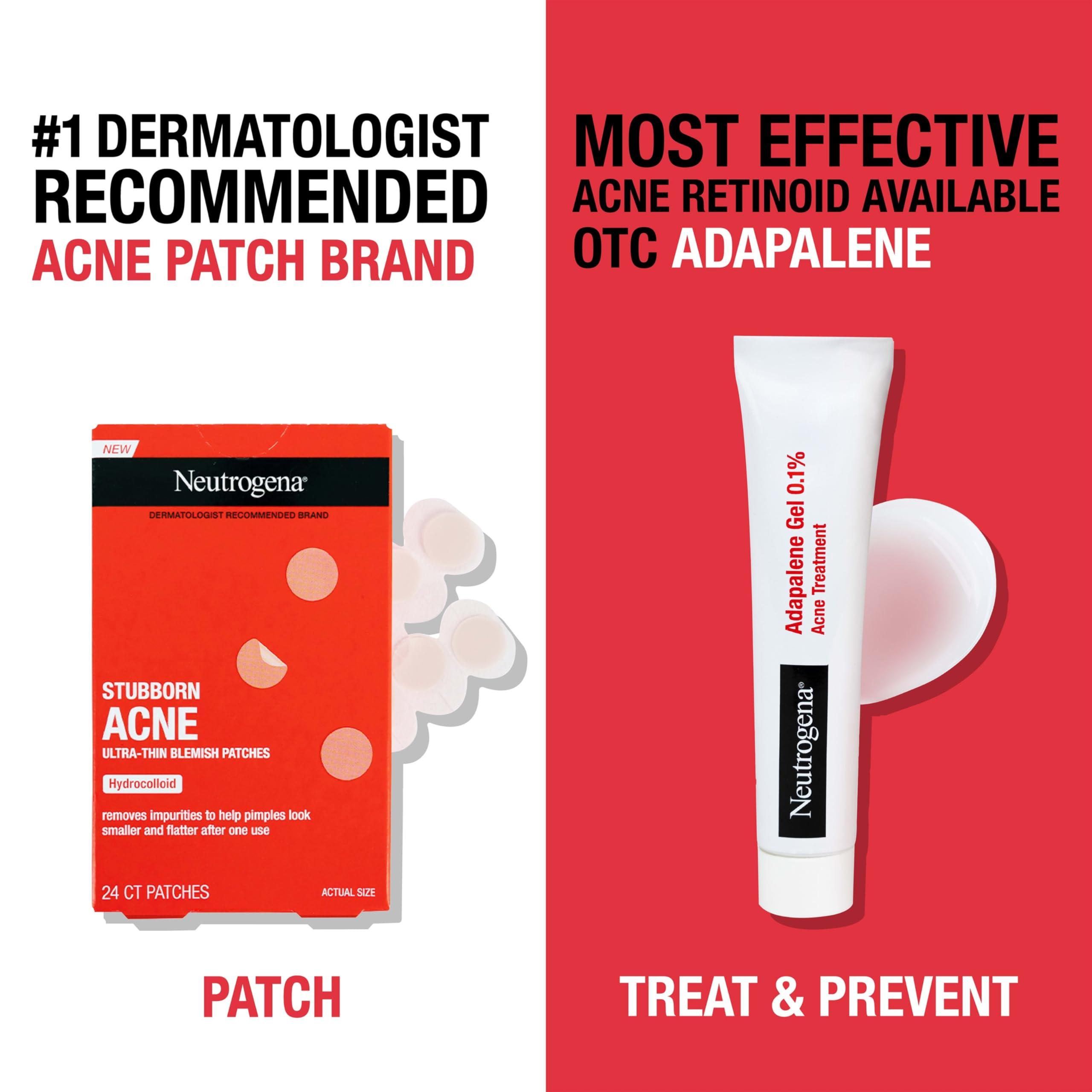 Neutrogena Neutrogena Adapalene Gel Acne Treatment, 0.1% Adapalene Acne Medication for Pimples & Blemishes, Once Daily Topical Retinoid Gel to Help Fight Breakouts, Oil- & Fragrance-Free, 1.6 oz