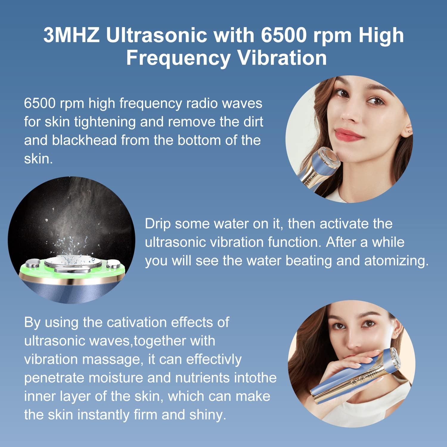 MiSMON MiSMON High Frequency Facial Machine, 5 in 1 Mutifunctional Facial Massager Skin Tightening Light Theraphy Machine for Face