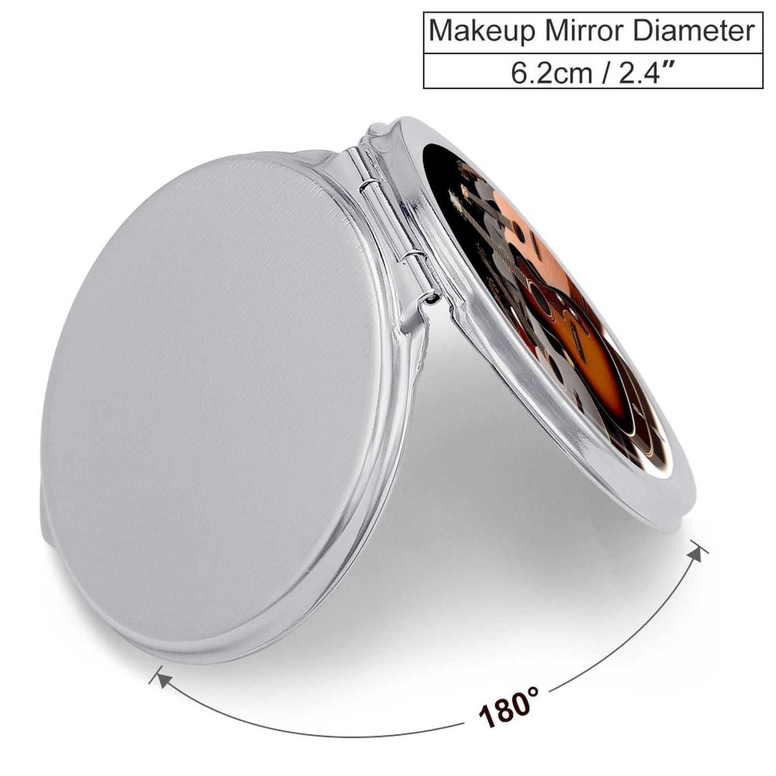NHYDSPQ NHYDSPQ Makeup Mirrors,Guitar Print Hand Mirror,Small Vanity Mirror,Mini Compact Travel Makeup Mirro